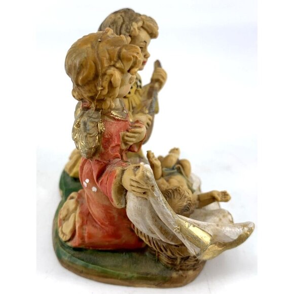 Italy Barefoot Angels with Baby Jesus Italy Figurine Christmas Decor 3" Italy 40 - Picture 4 of 10